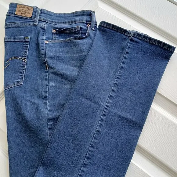 Levi Signature Gold Label Bootcut Jeans 16L W33 L34 blue medium wash high rise - Picture 14 of 15